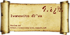 Ivanovits Éva névjegykártya